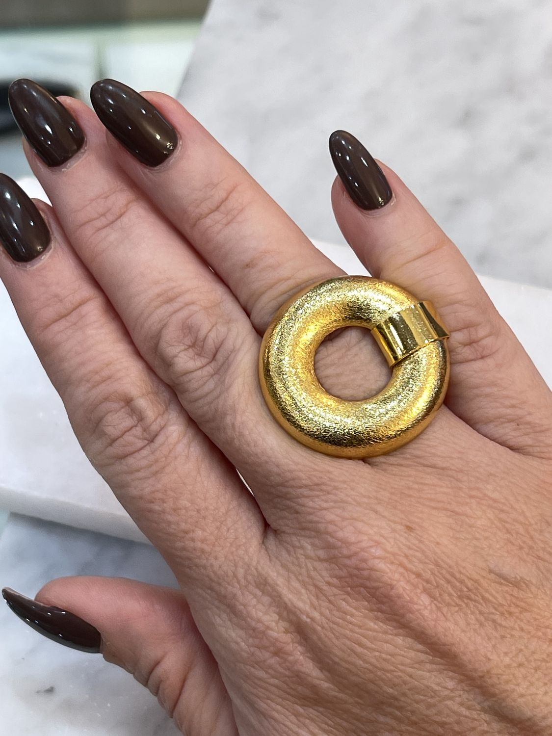 CIRCLE GOLD RING, Size: ADJUSTABLE
