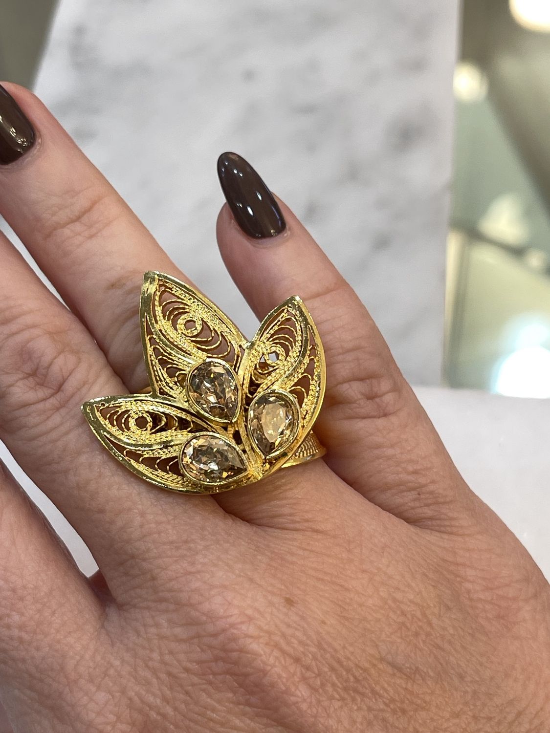 TULIPAN RING, Colour: GOLD CLEAR