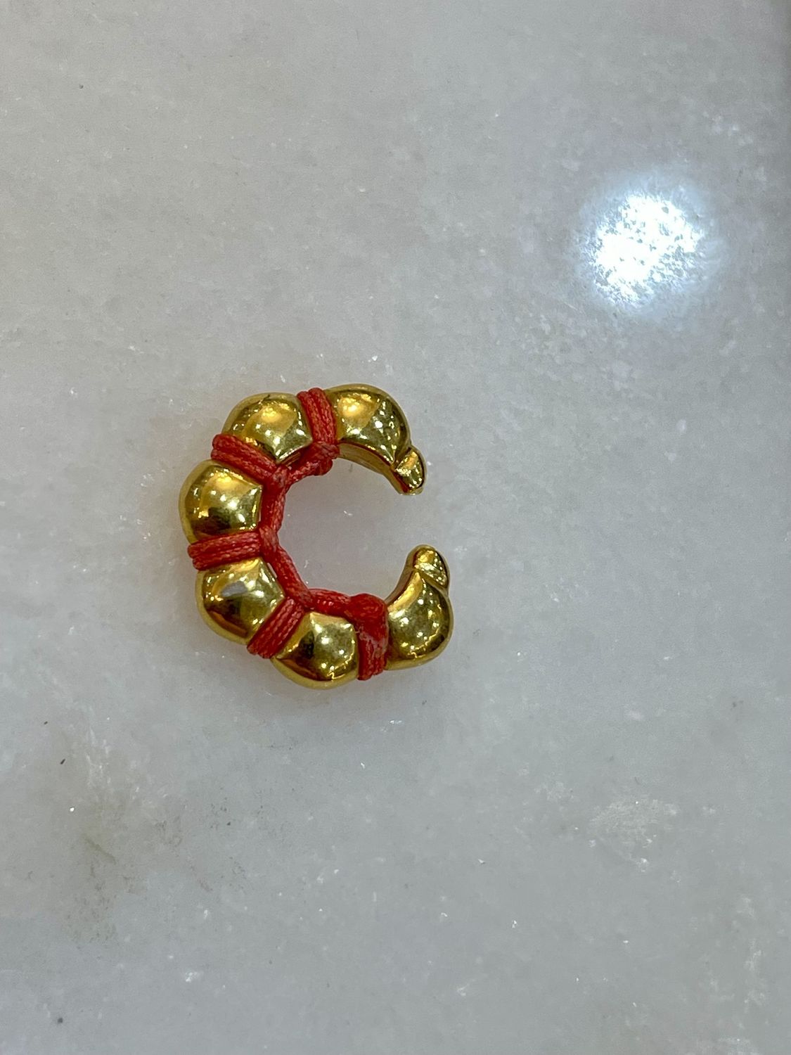 MEDIUM CLOUD ORANGE EARCUFF, Colour: ORANGE GOLD