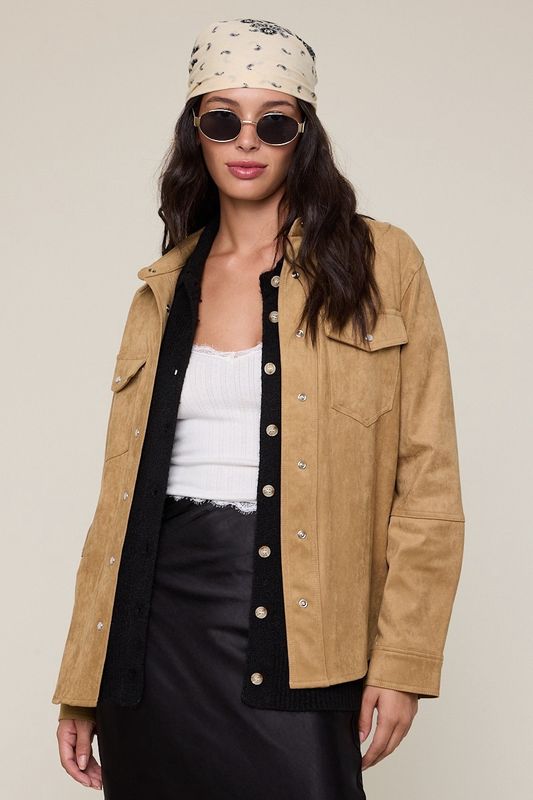 Collared Button Down Casual Suede Jacket(Final Price) was $690 tt