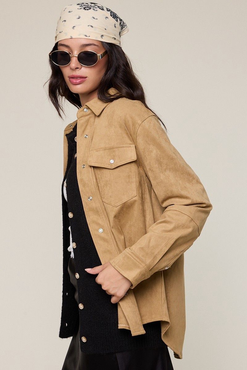 Collared Button Down Casual Suede Jacket(Final Price) was $690 tt