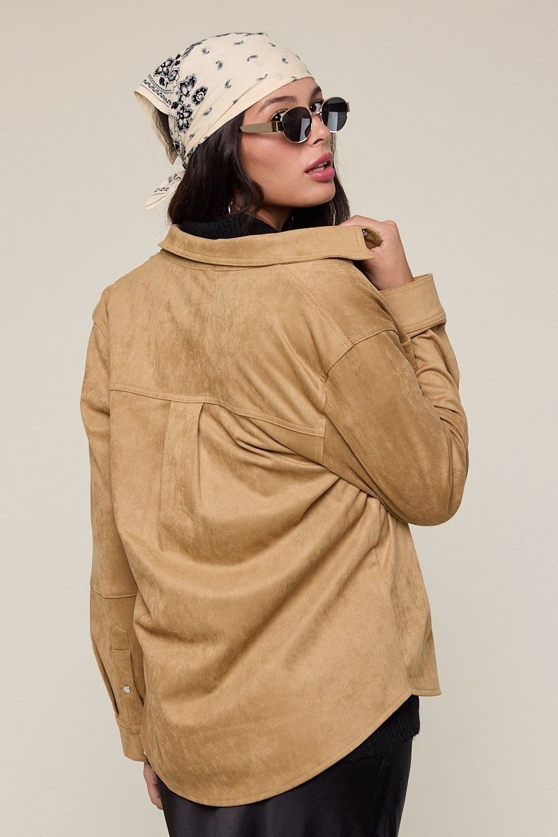 Collared Button Down Casual Suede Jacket(Final Price) was $690 tt