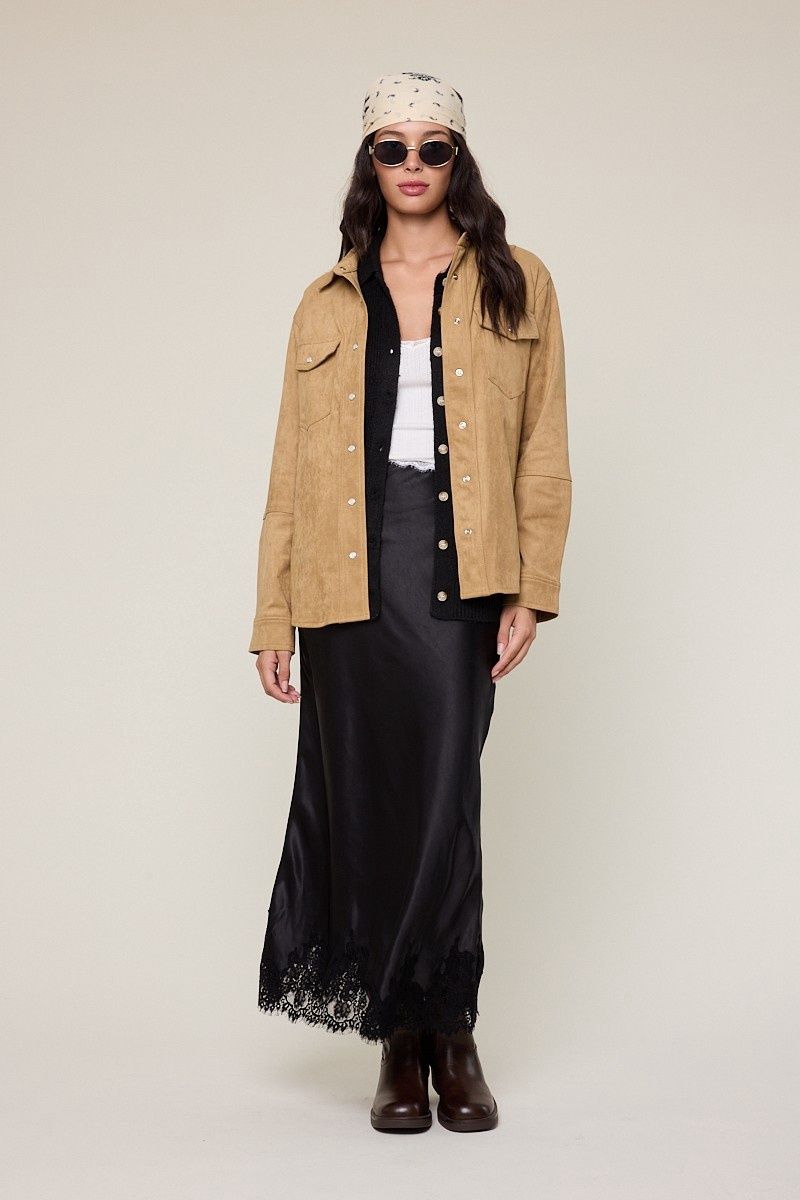 Collared Button Down Casual Suede Jacket(Final Price) was $690 tt