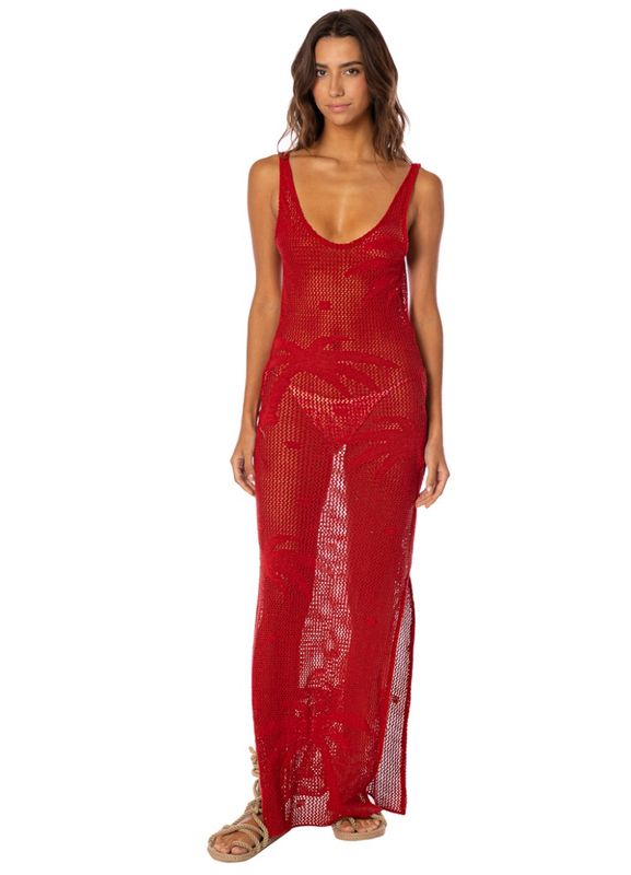 FLAME CORAL NOUGATH  LONG  DRESS