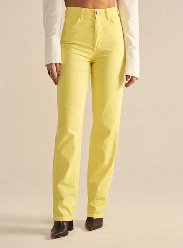 VICKY YELLOW STRAIGHT LEG PANTS