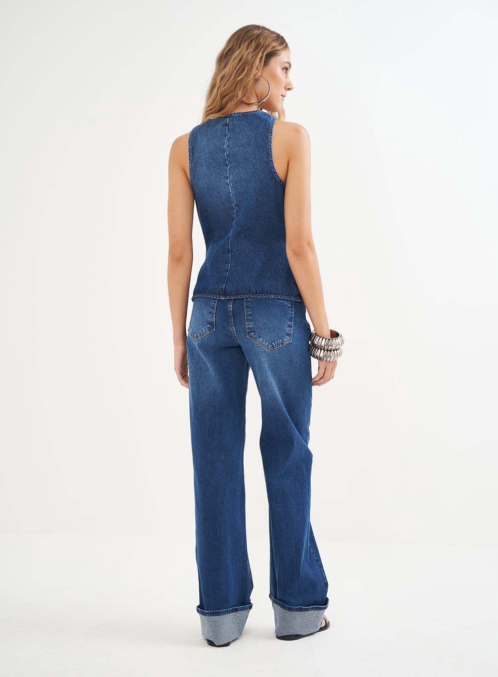 DENIM FITTED TOP -RIVIERA CAPSULE RR26