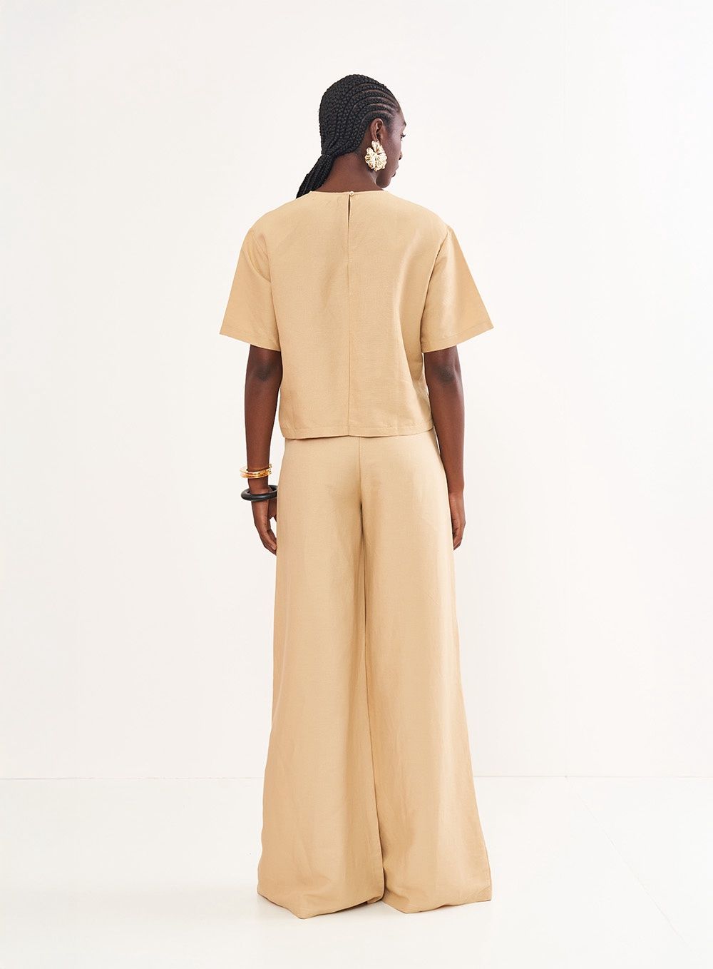 FLAVIA BEIGE LINNEN TOP- RIVIERA CAPSULE  RR26