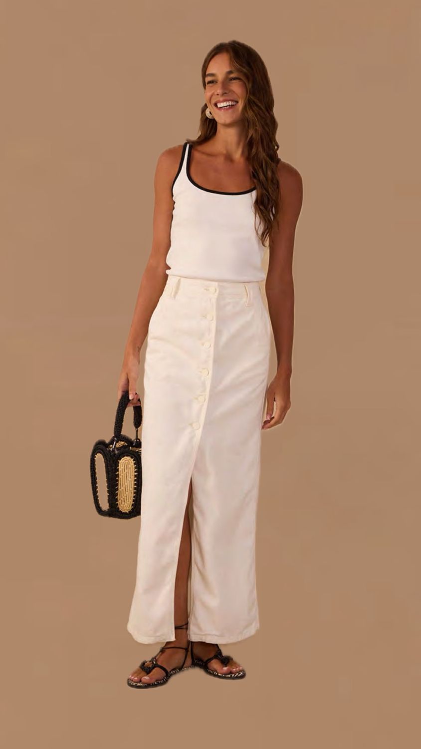 WHITE REFUGIO COLLECTION SKIRT
