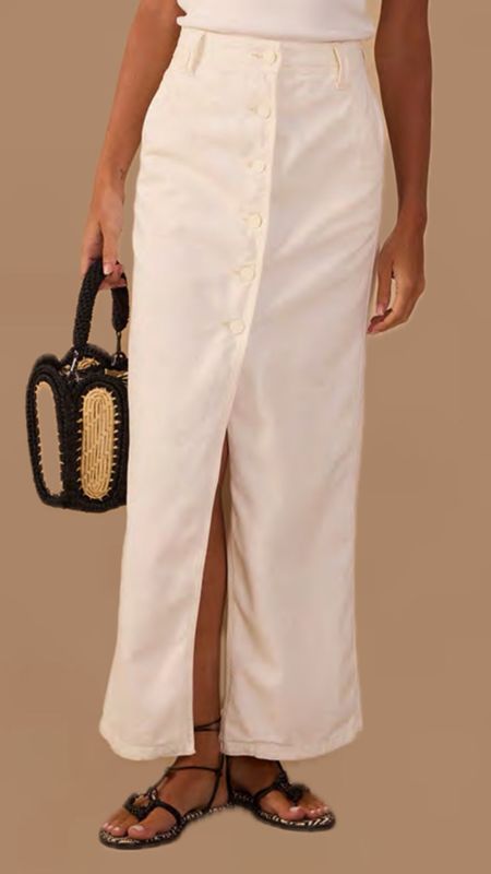 WHITE REFUGIO COLLECTION SKIRT