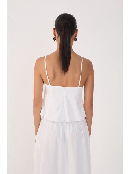 WHITE REFUGIO PEPLUM TOP- RR26
