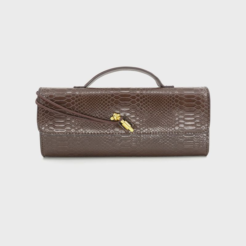 CHOCOLATE CROC MINI BAG CLUTCH