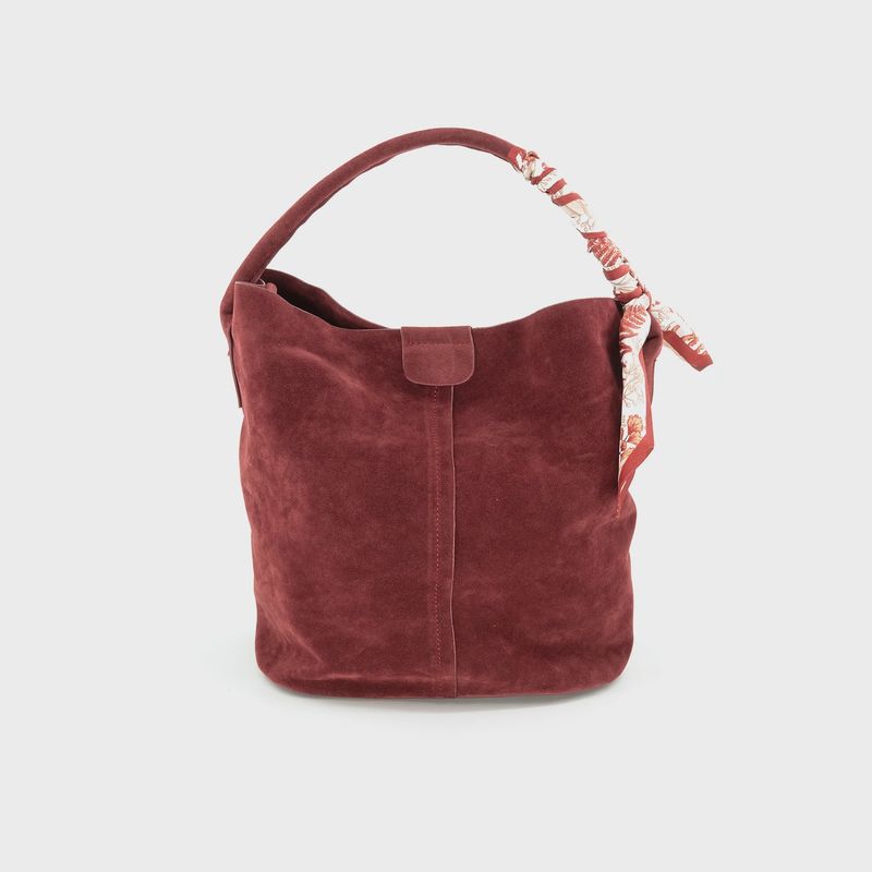 SAM SMALL SUEDE  BUCKET BAG- BURGUNDY
