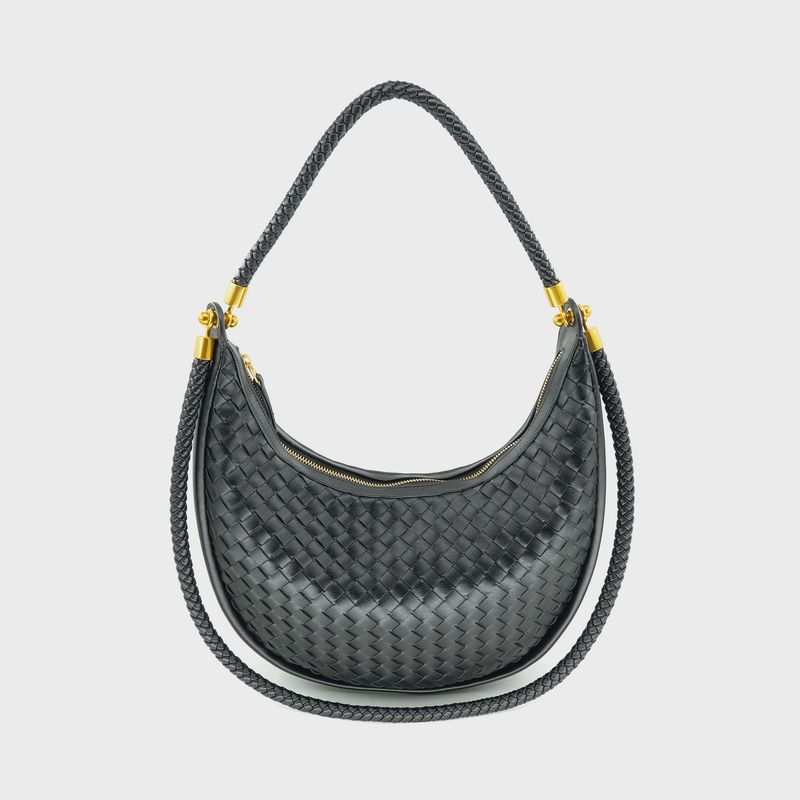 DUA WOVEN HOBO BAG - BLACK