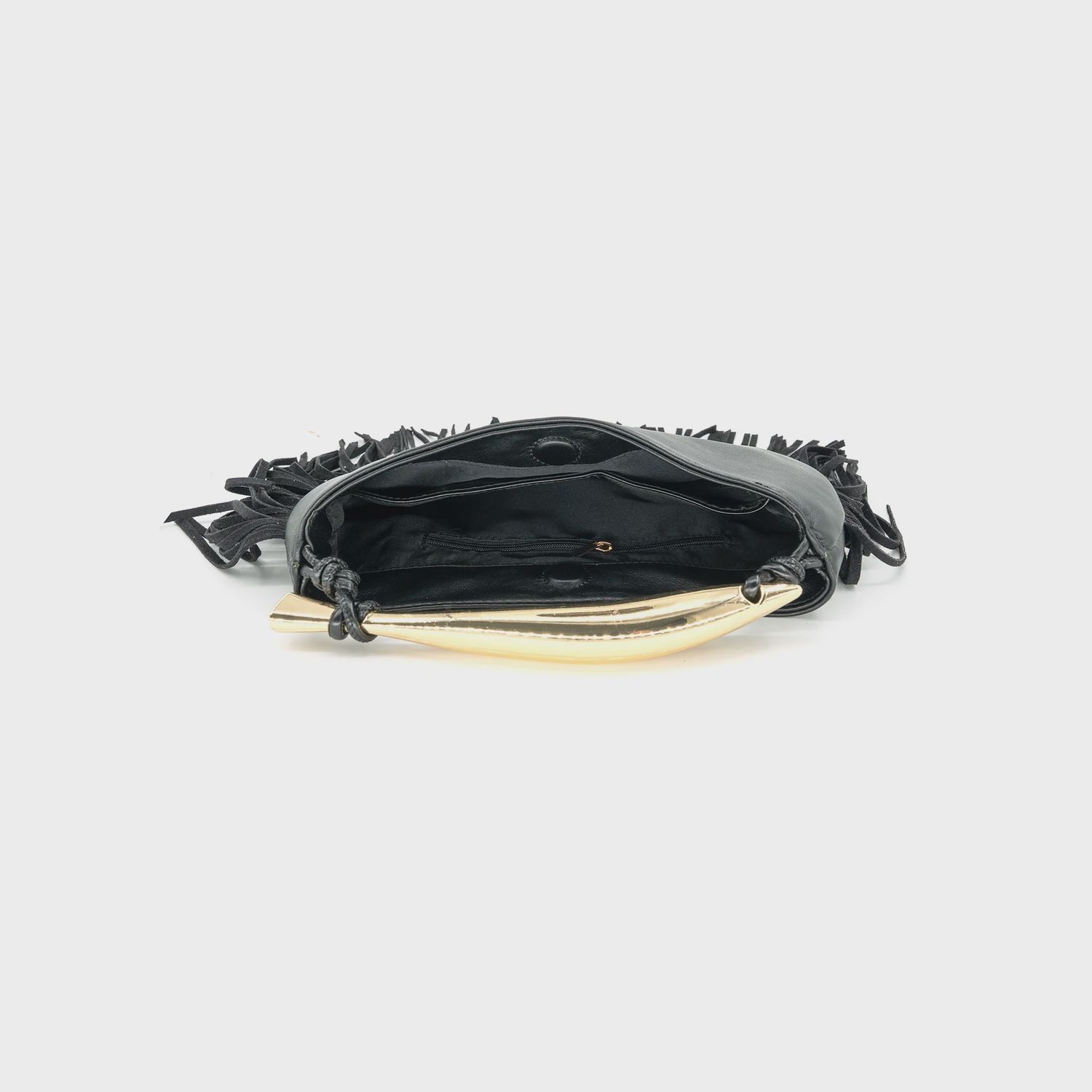 SABRINA FRINGE BAG - BLACK