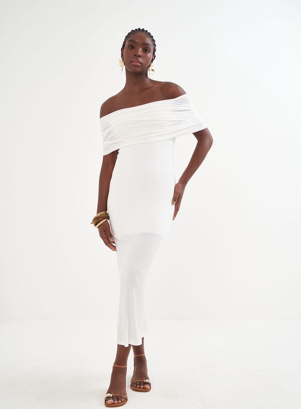 AVA WHITE OFF THE SHOULDER DRESS- SPECIAL PRICE