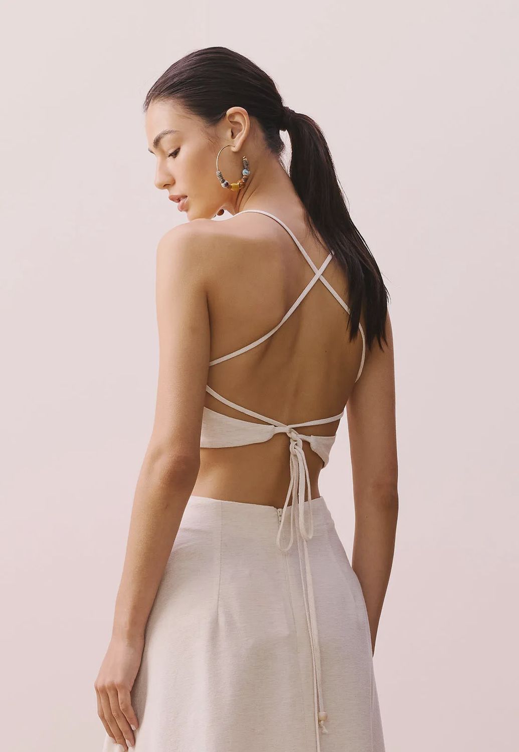 Cropped Guipure Flor TOP
