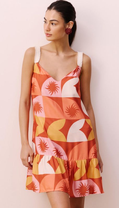 SUNSET BRAIDED STRAP DETAILED SHORT DRESS