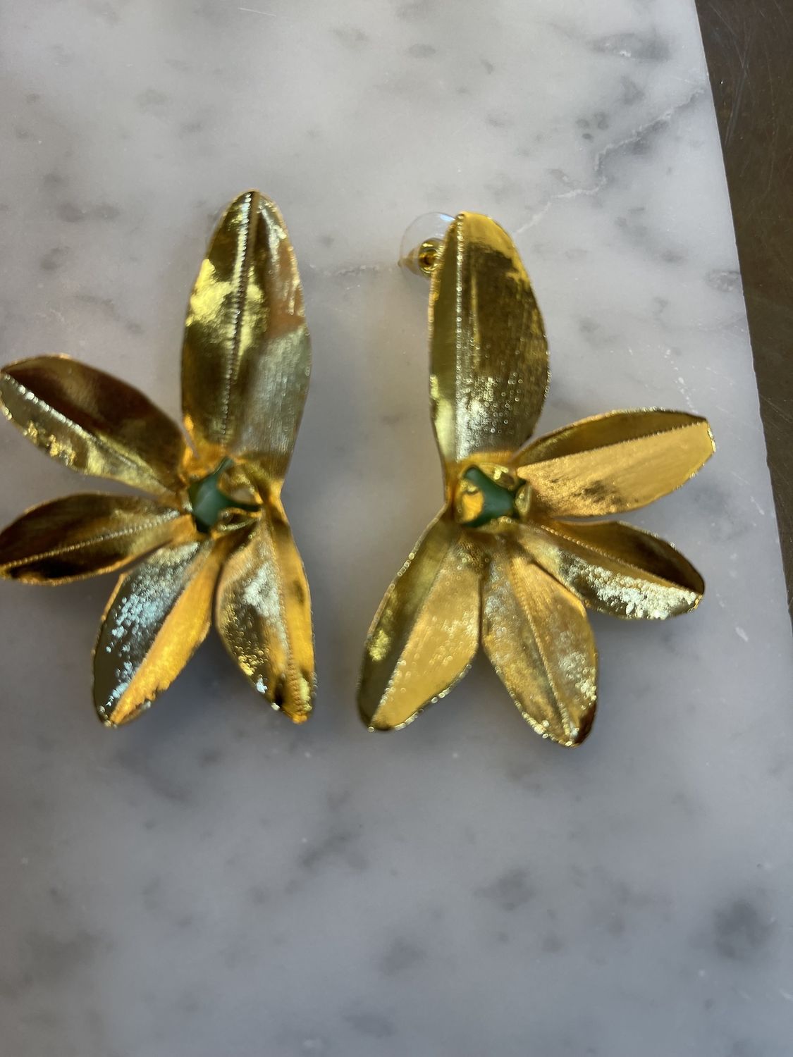 DRUZA OPEN FLOR EARRING, Colour: GOLD DRUZA