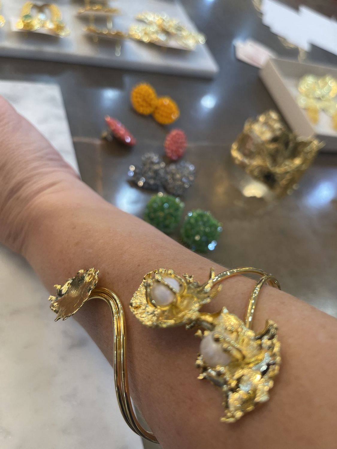 PEARL DOUBLE BRACELET, Colour: GOLD PEARL