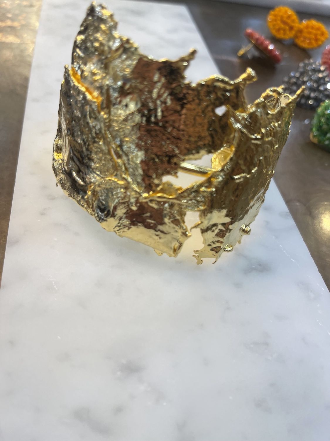 MELTED GOLD BRACELET, Colour: GOLD