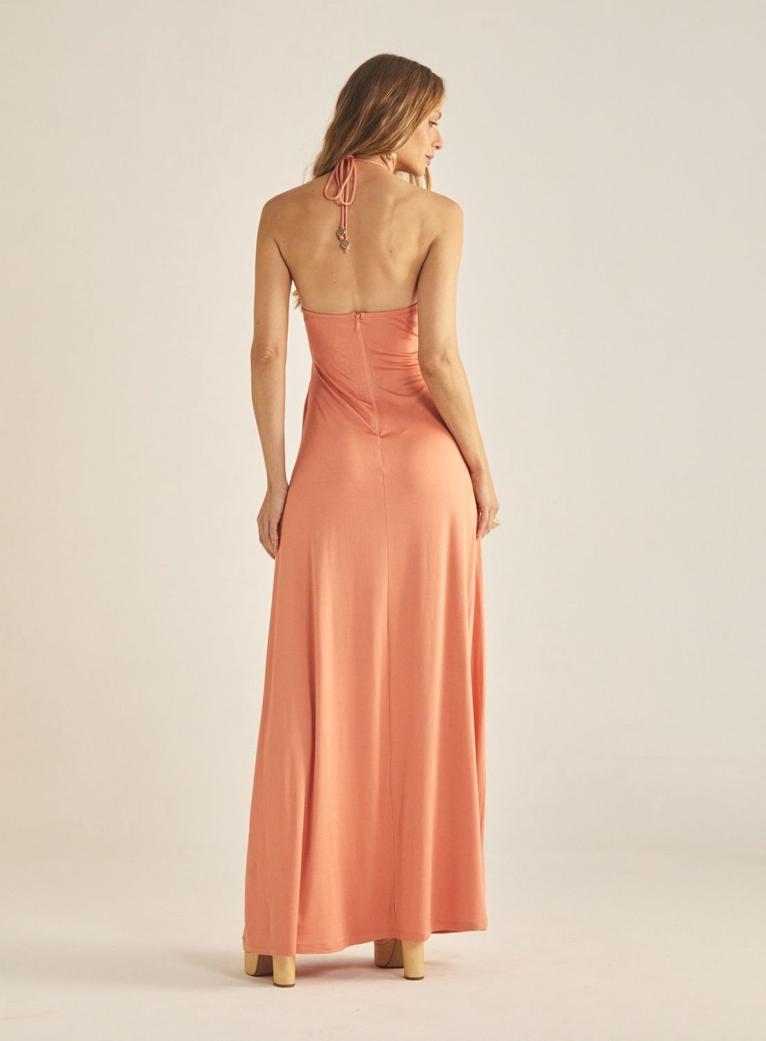 CORAL SLIM CUTOUT MAXIDRESS
