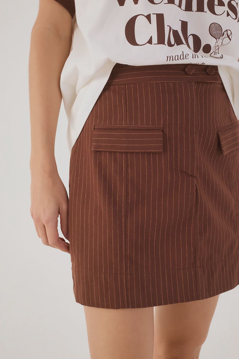 GIZ PINESTRIPE CAFE SKIRT