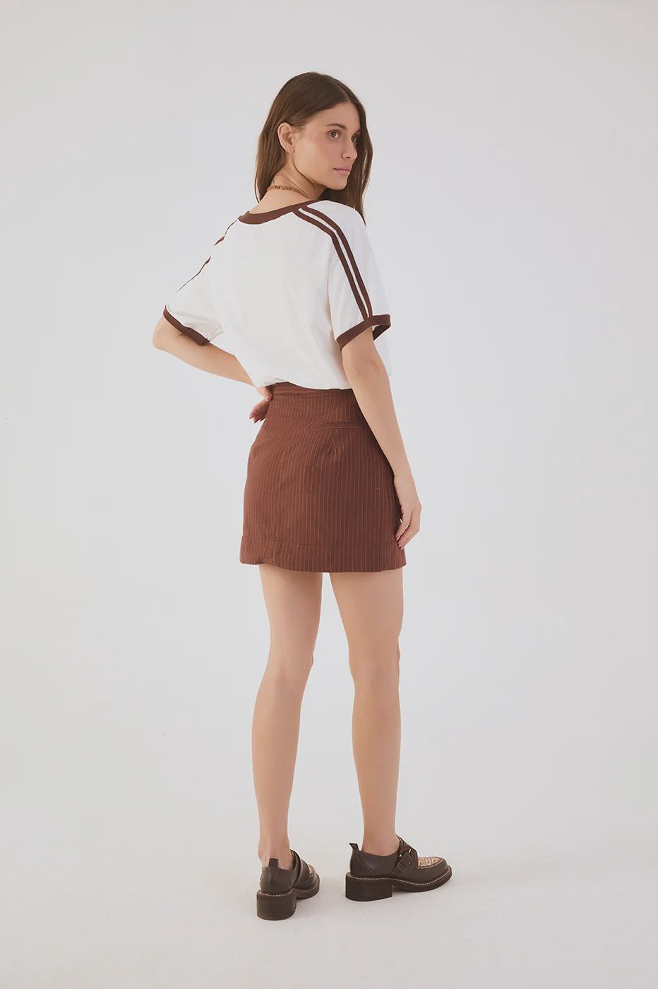 GIZ PINESTRIPE CAFE SKIRT