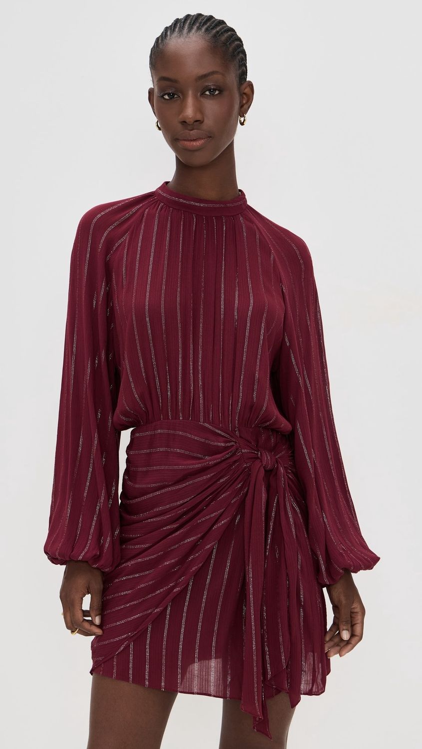 SHORT LUREX WRAP DRESS VINO BOSSA