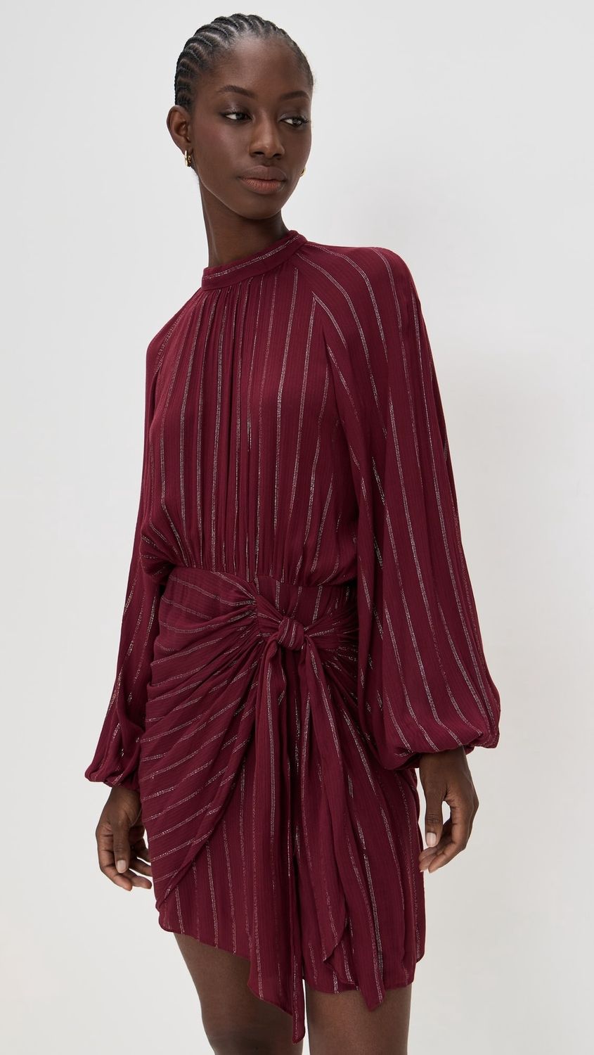 SHORT LUREX WRAP DRESS VINO BOSSA