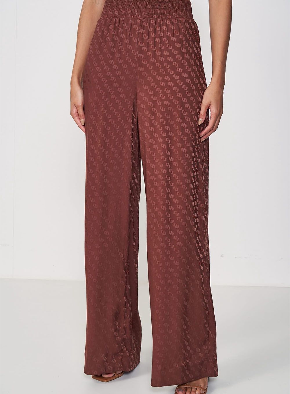 JOANA JACQUARD BROWN PANTS - FINAL PRICE, Size: S/P