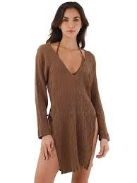 EARTH BROWN BRISA DRESS, Size: M