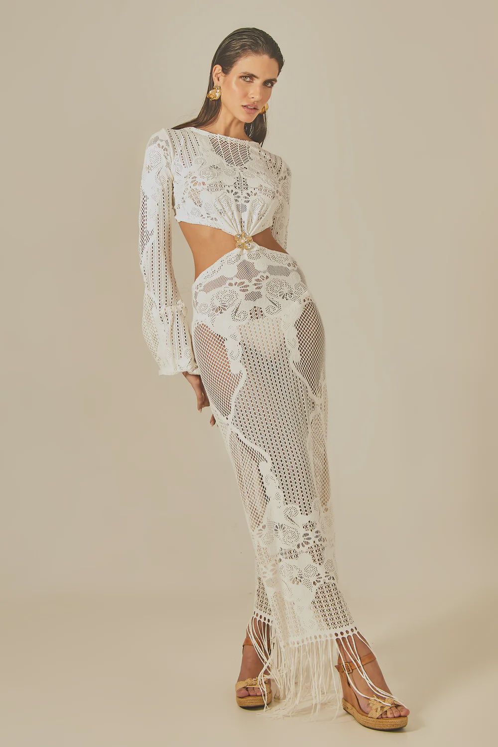 RIMINI DRESS OFF WHITE, Size: S