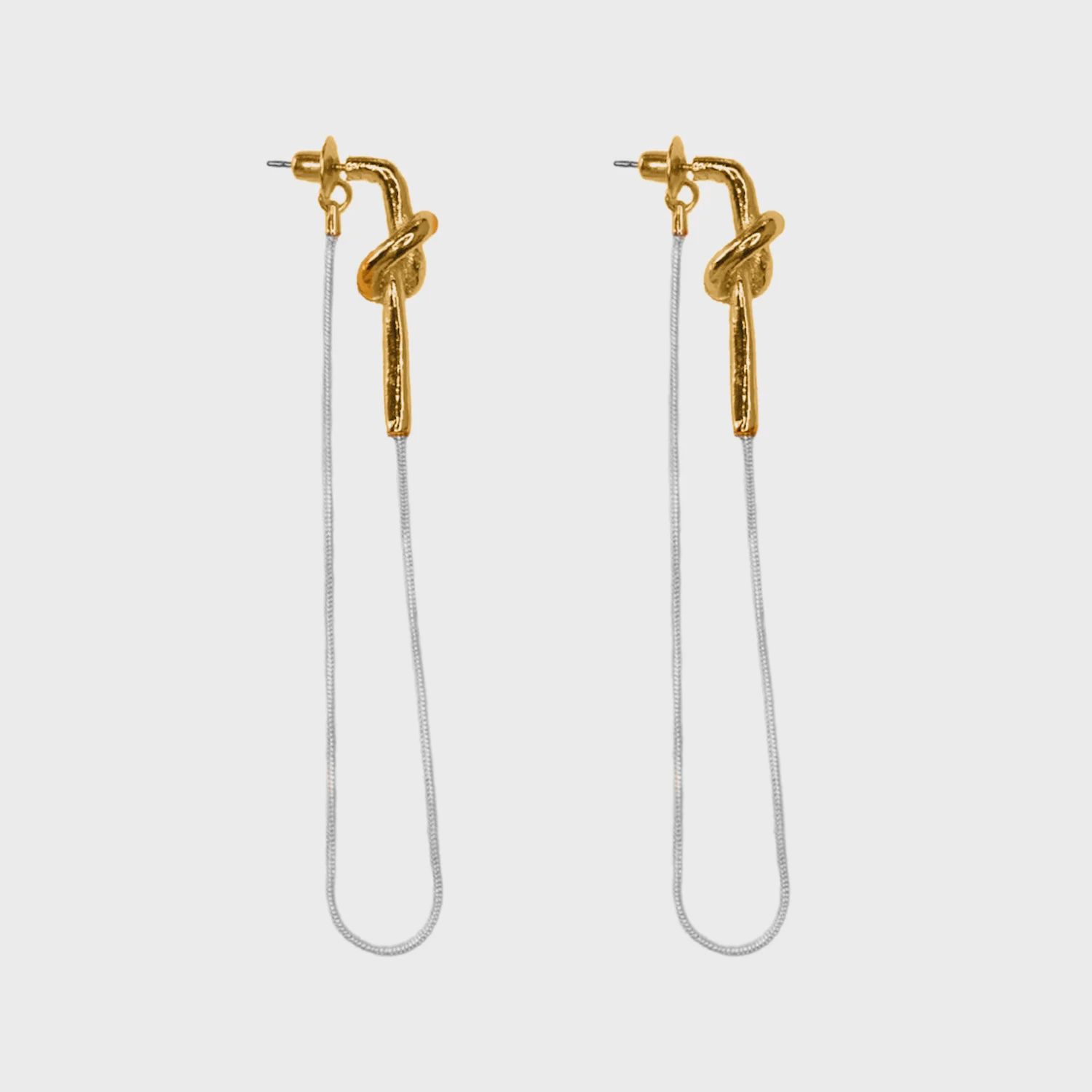 KNOT EARRINGS GOLD SILVER, Colour: SILVER GOLD