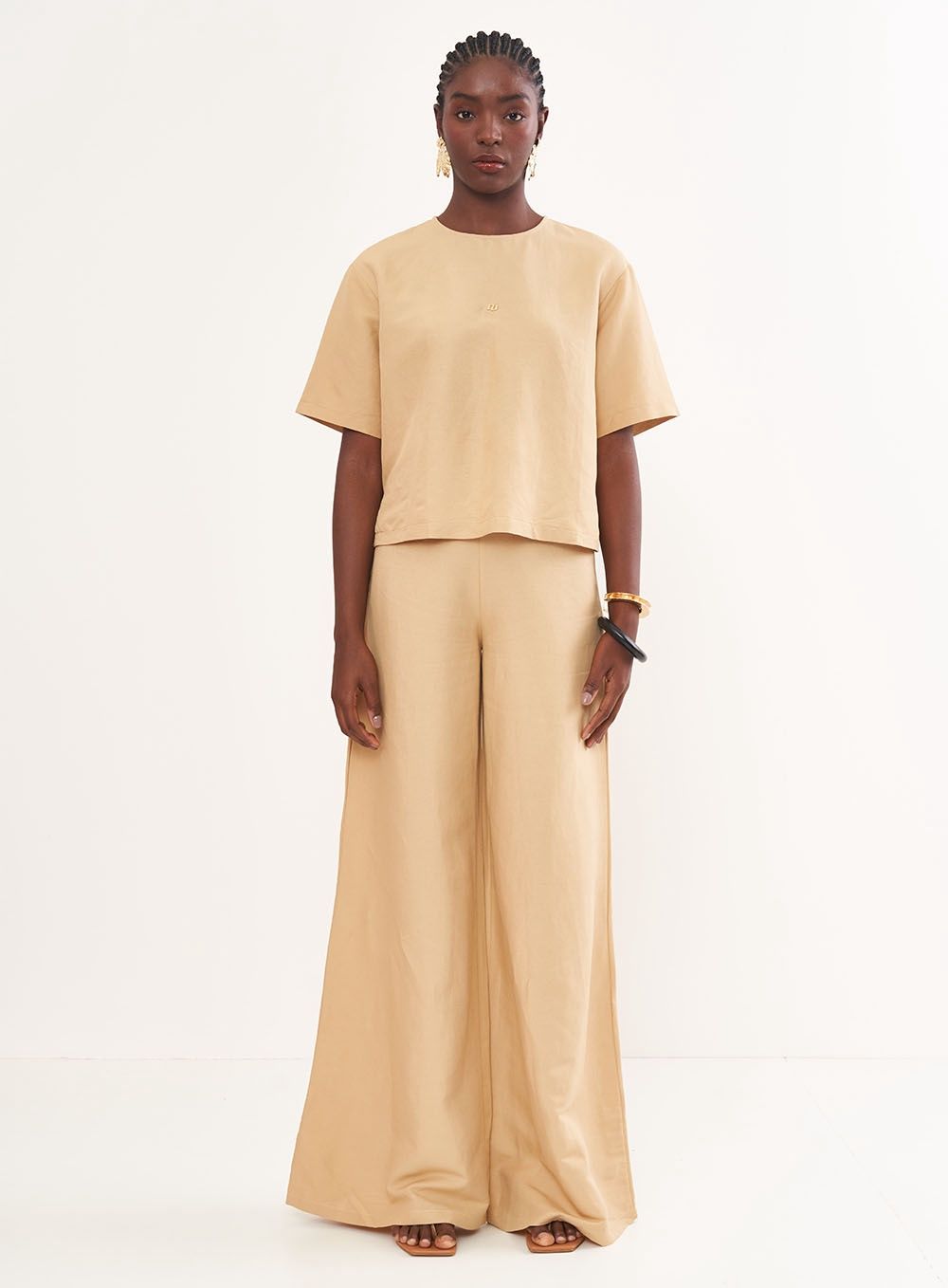 FLAVIA BEIGE LINNEN TOP- RIVIERA CAPSULE  RR26, Size: XS/PP