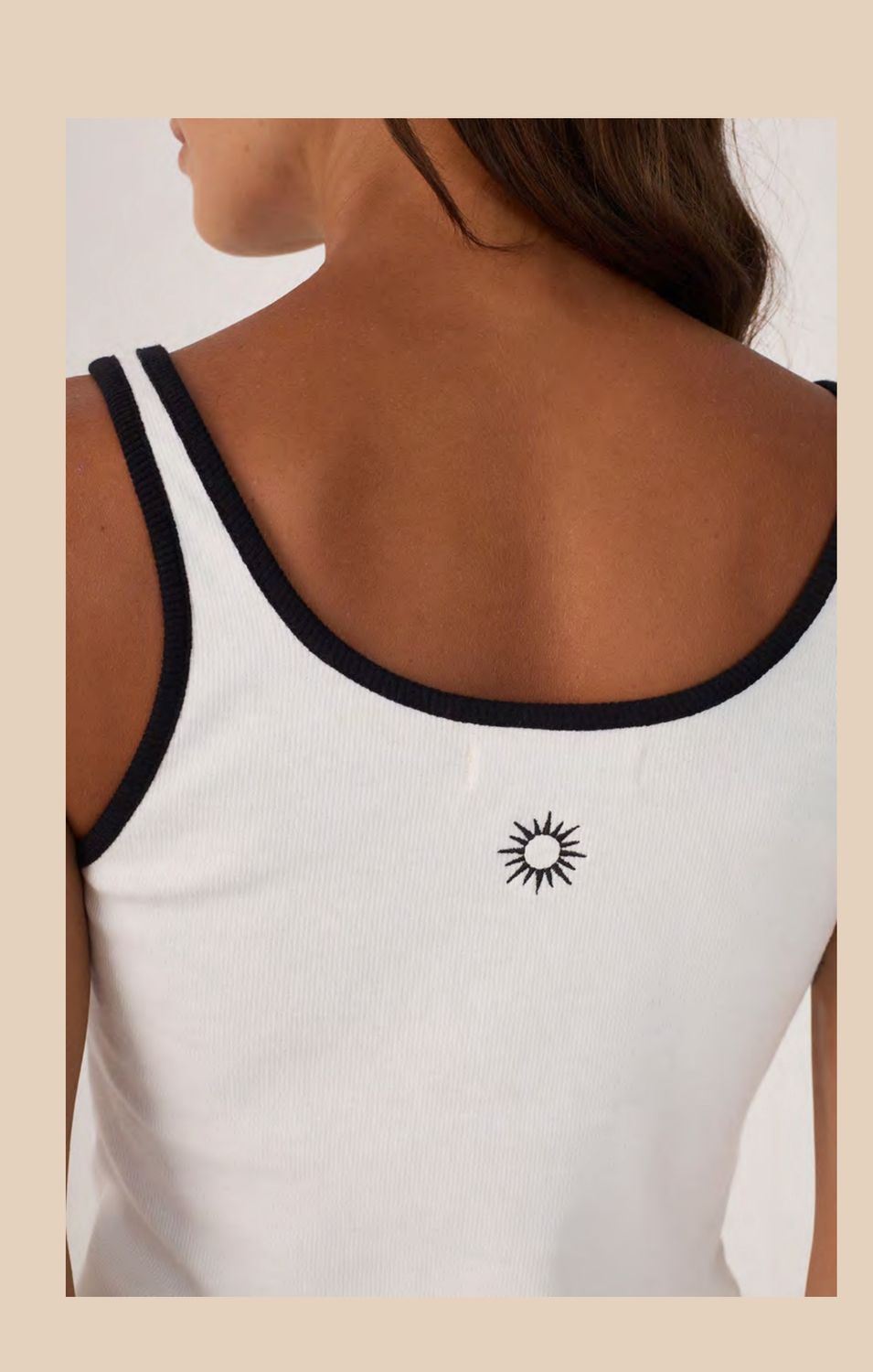 BLACK AND WHITE SUN TOP - REFUGIO COLLECTION, Size: XS