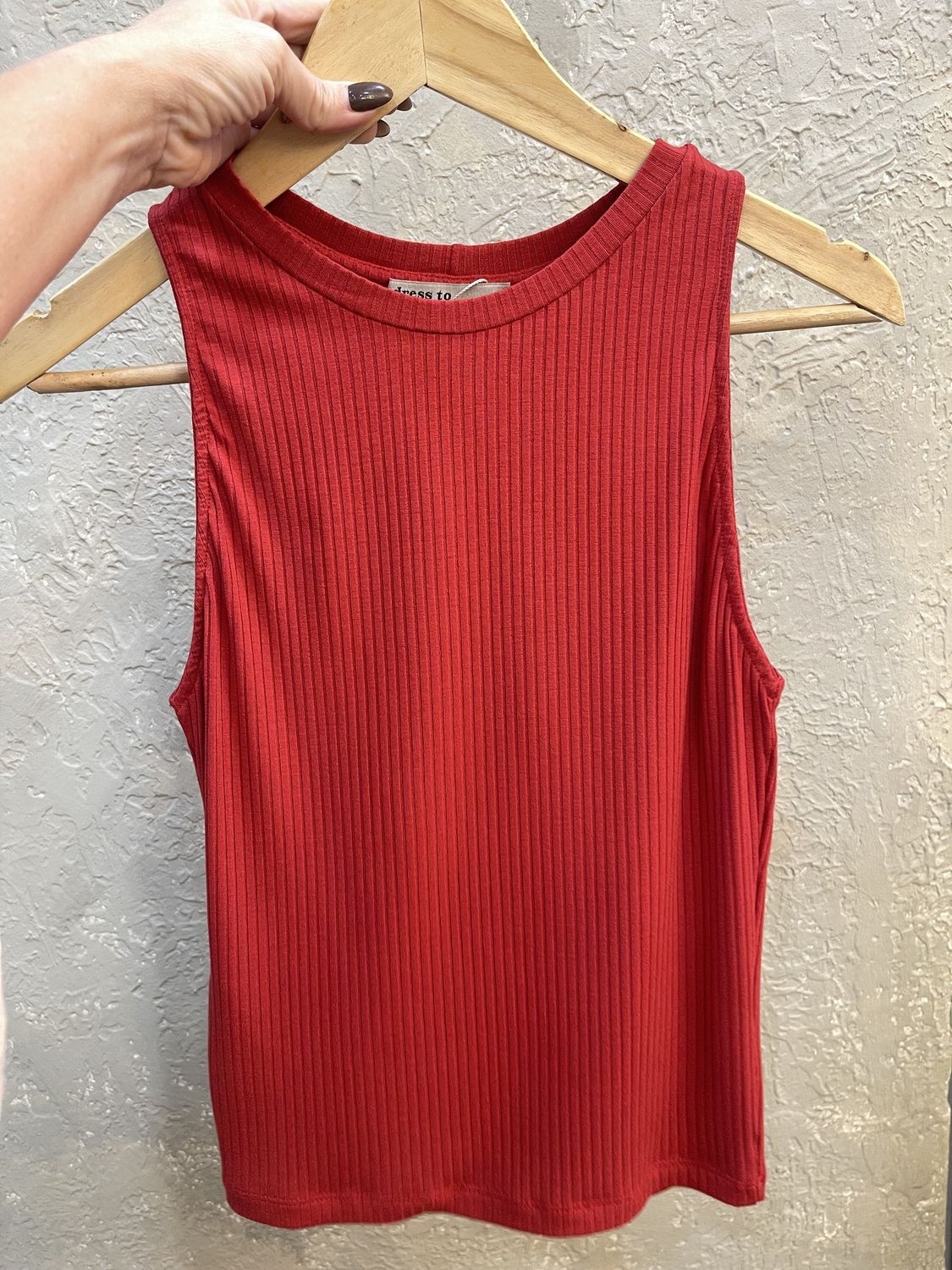RED SUNSET BASIC TOP - SALE, Size: S