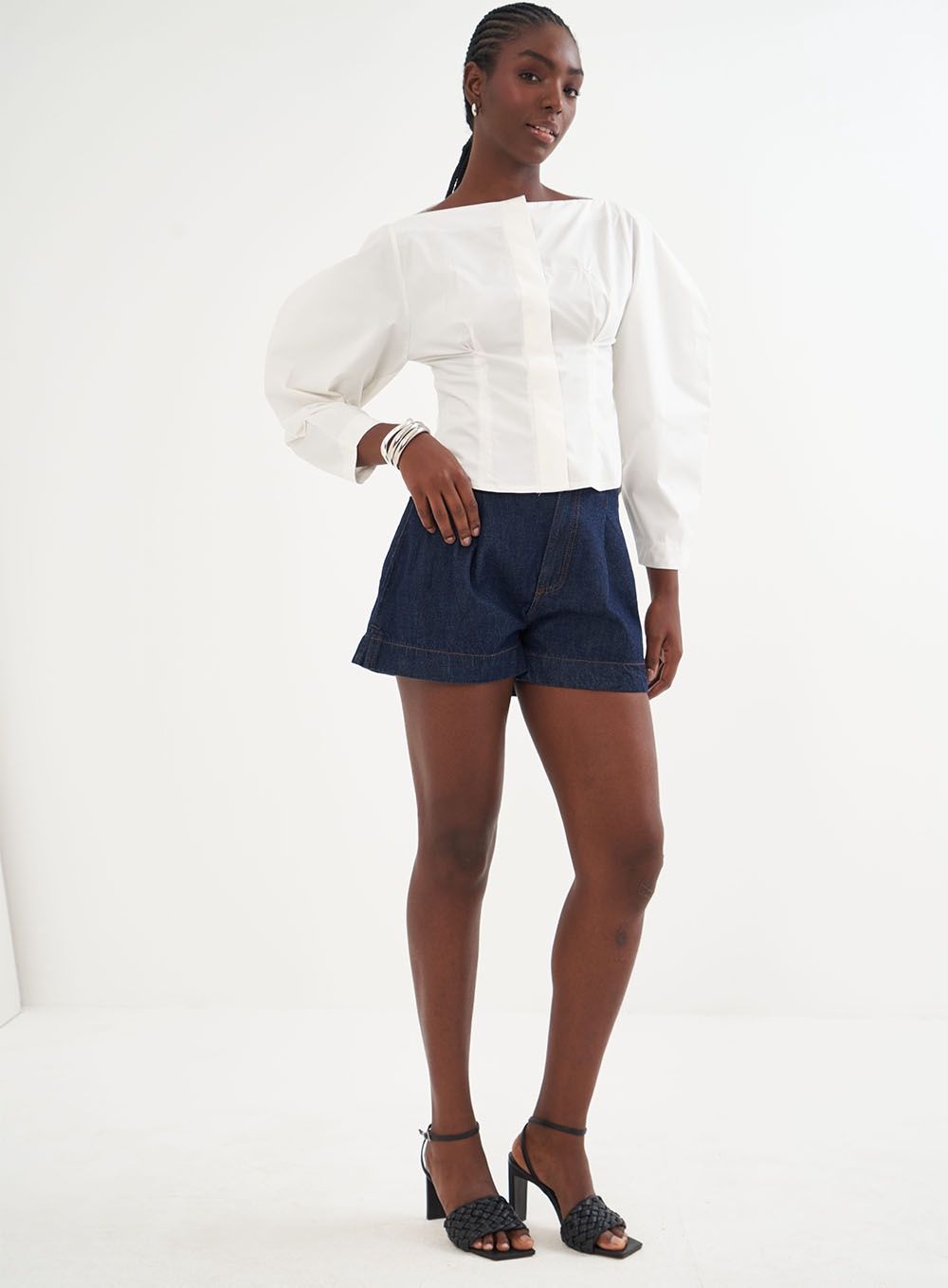 SCULPTED  OFF WHITE SHIRT, Size: S