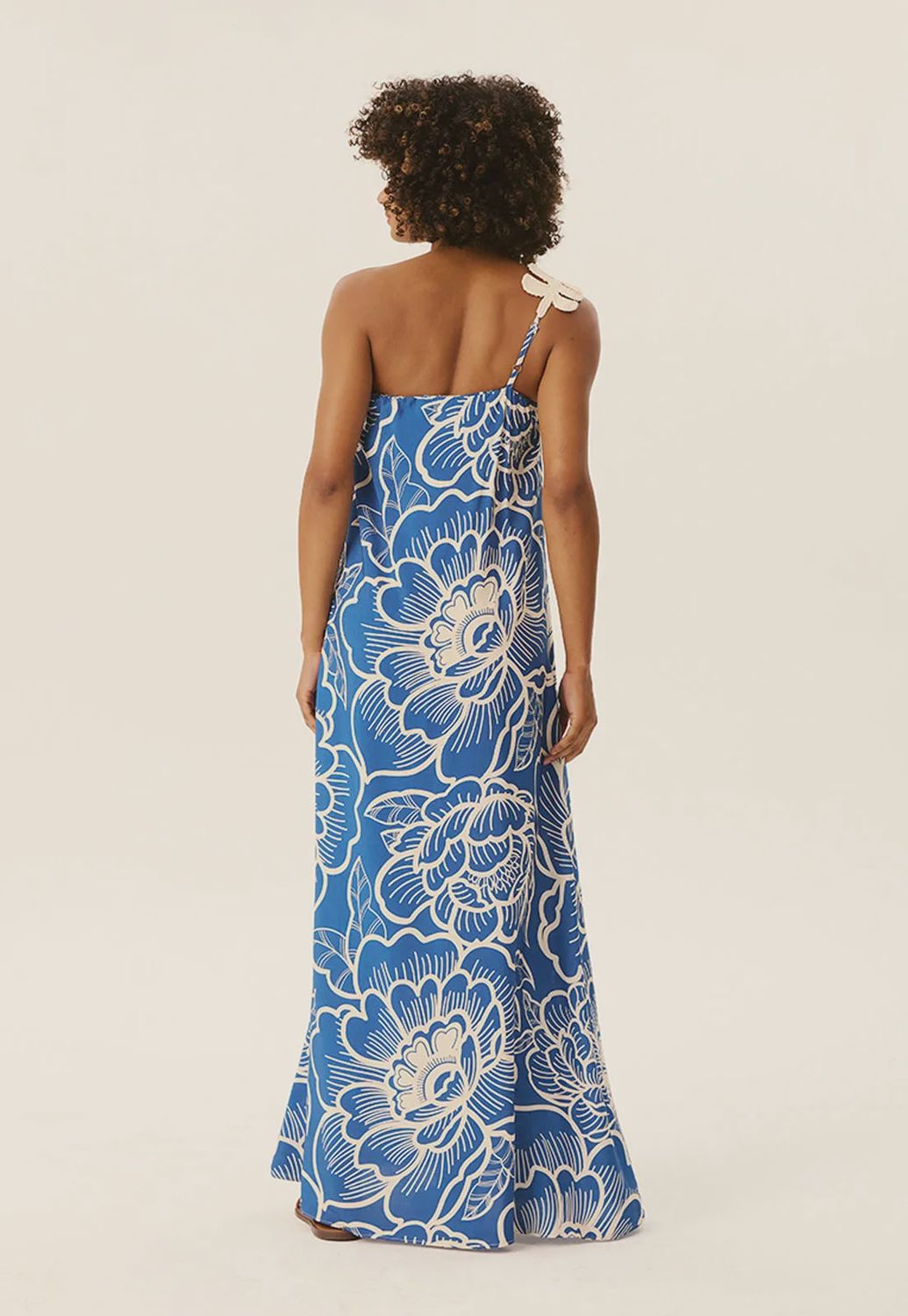LEAF GUIPURE PRINTED LONG DRESS