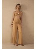 RUCHED BEIGE GOLD PANTS, Size: XS