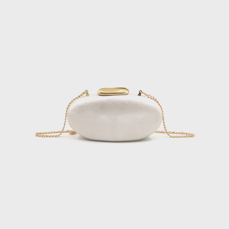 BEIGE ACRYLIC CLUTCH