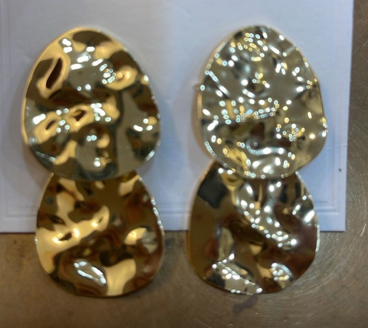 MAXI DOUBLE OVAL EARRINGS, Colour: GOLD