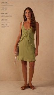 SHORT BOHO GREEN SHORT DRESS Now $ 499 tt was $980 tt, Size: XS