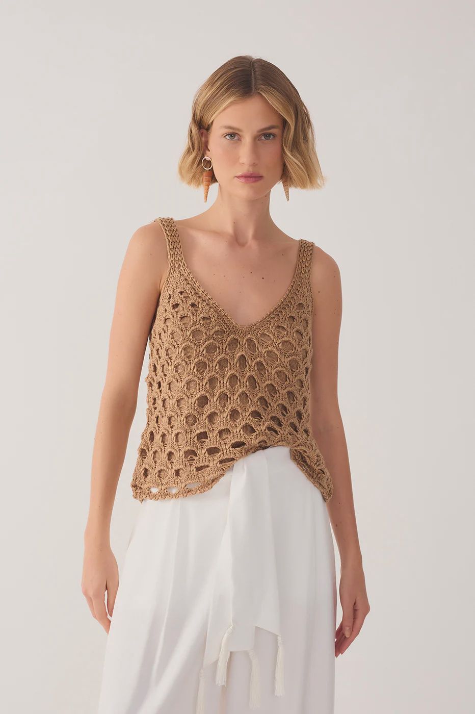 LUREX GOLD CROCHET TOP