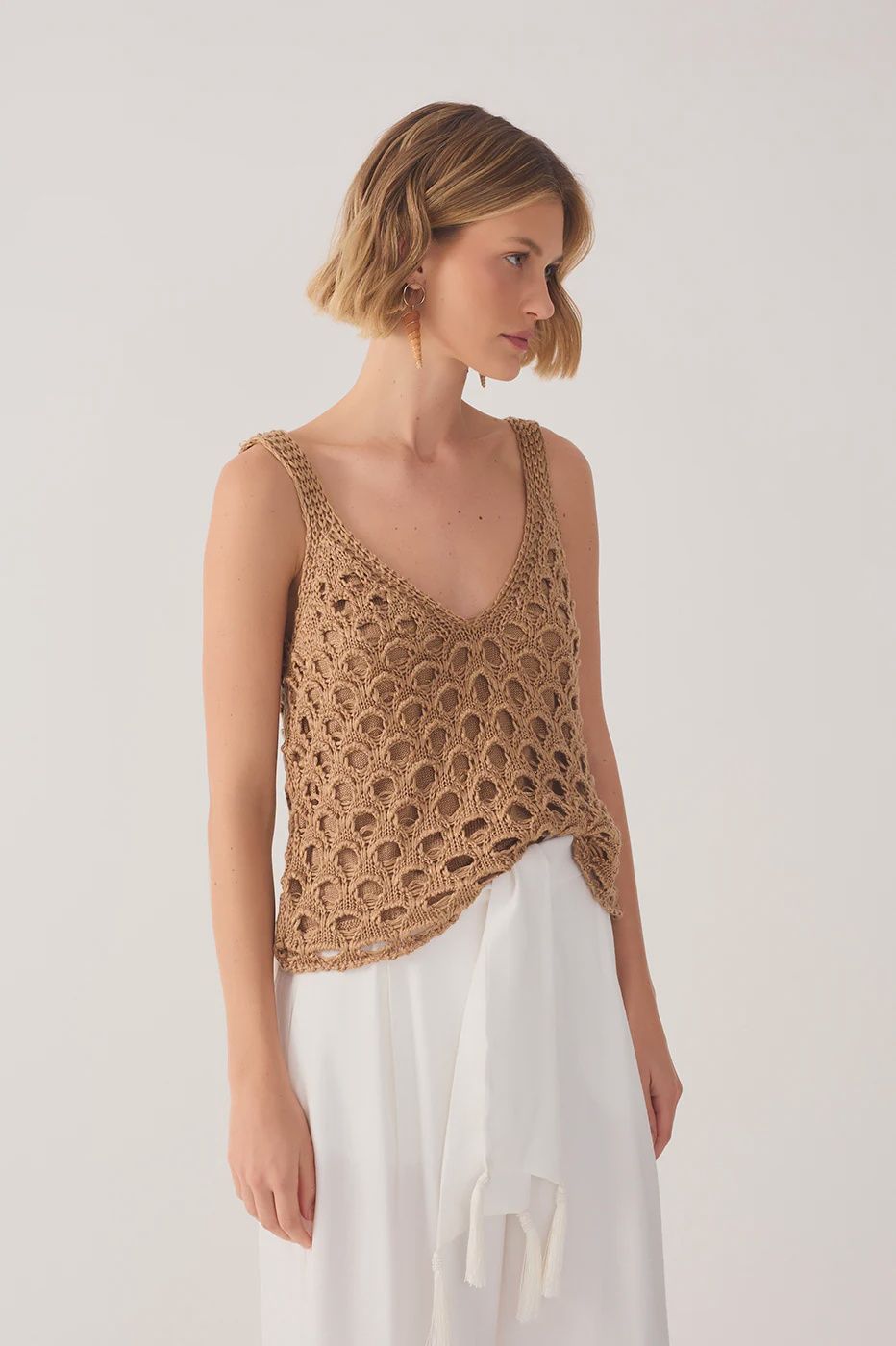 LUREX GOLD CROCHET TOP
