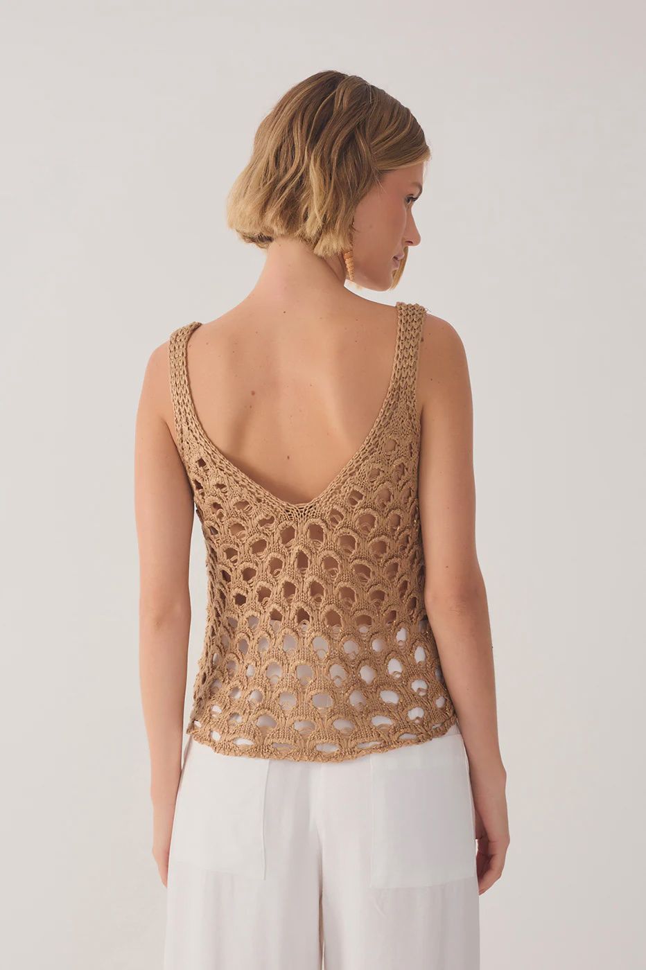 LUREX GOLD CROCHET TOP