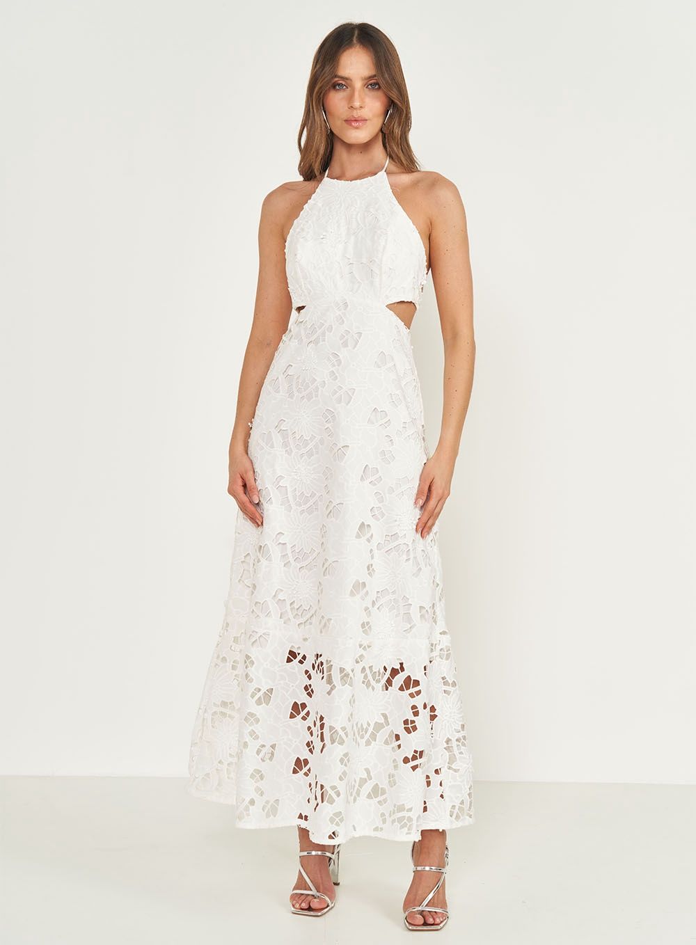 NIZA WHITE  MAXIDRESS, Size: XS