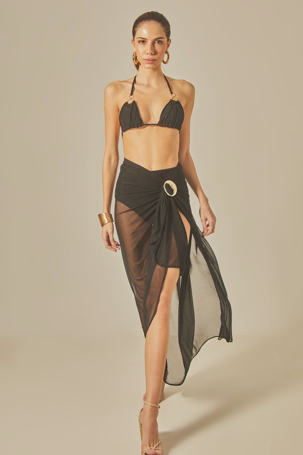 BUZIOS BLACK PAREO, Colour: BLACK