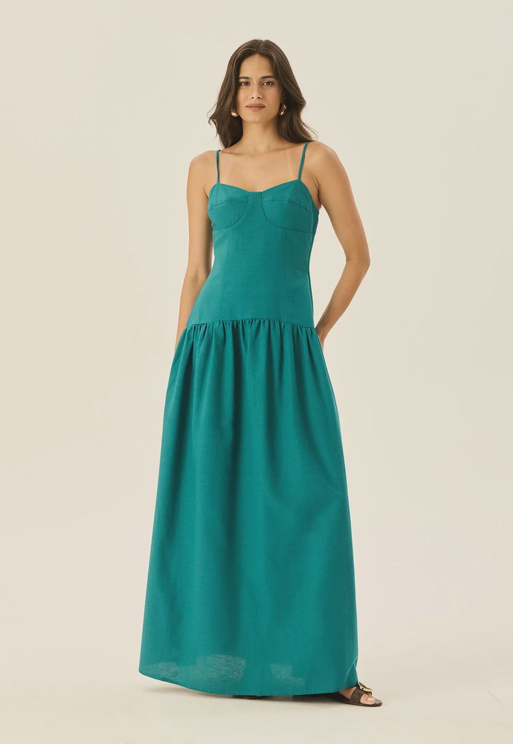 EMERALD  GREEN MAXIDRESS, Size: S