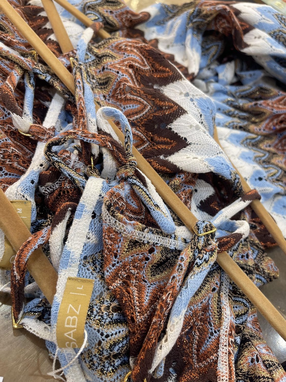 BLANCHE BROWN BLUE BEACH SET COVER UP, Size: M