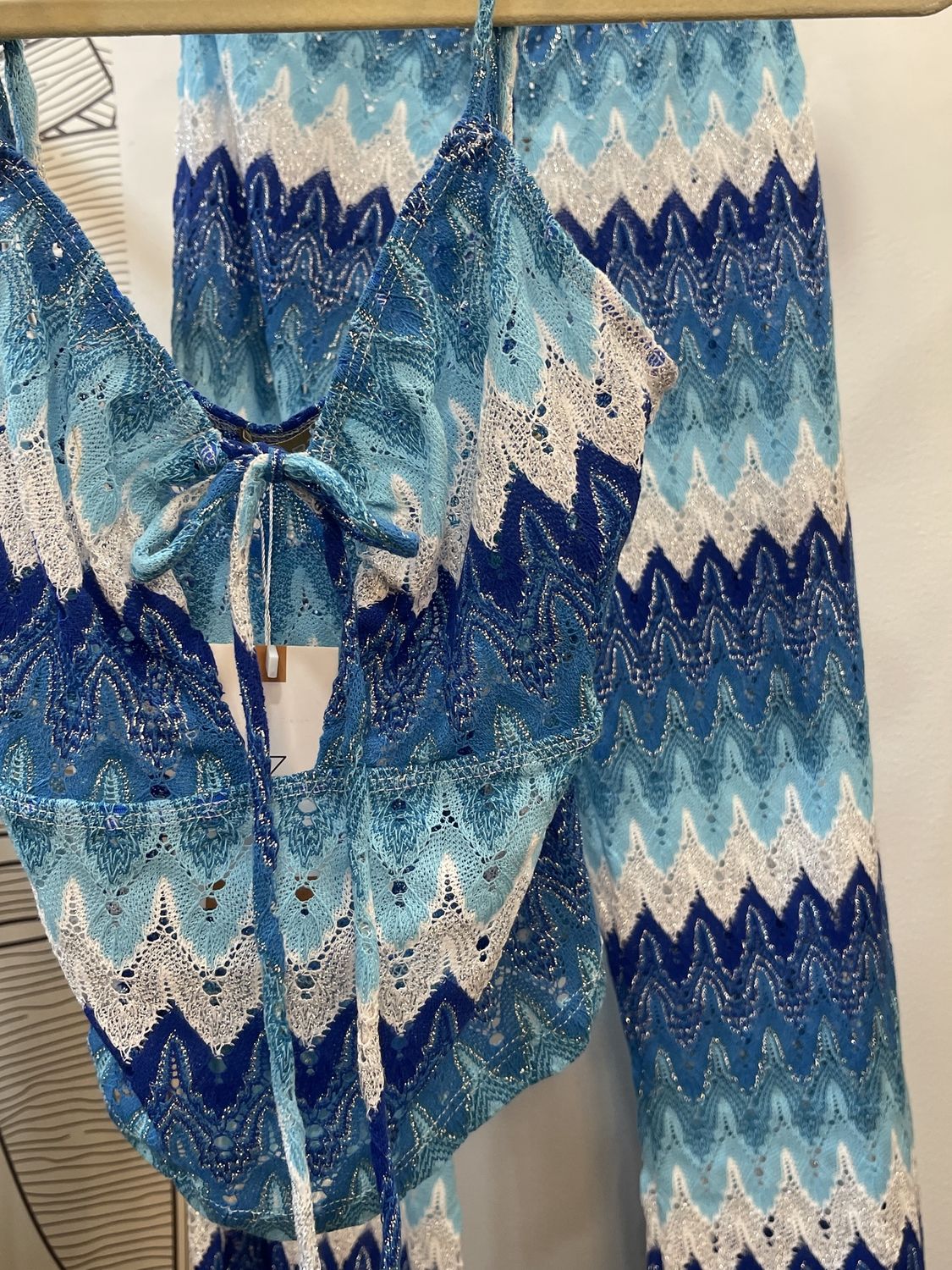 BLANCHE BLUE BEACH COVER UP SET, Size: S